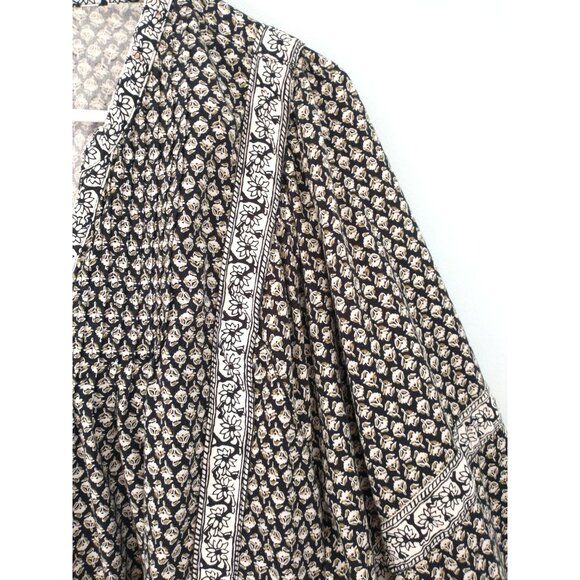 OLD NAVY Top Popover Balloon Sleeve Oversized Black White Boho Blouse - XL - Picture 3 of 9